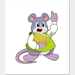 Mouse as Teacher with Book Posters and Art